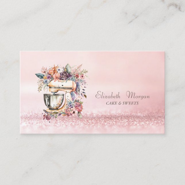 Eleganter moderner Bokeh Aquarellmischer Visitenkarte (Vorderseite)