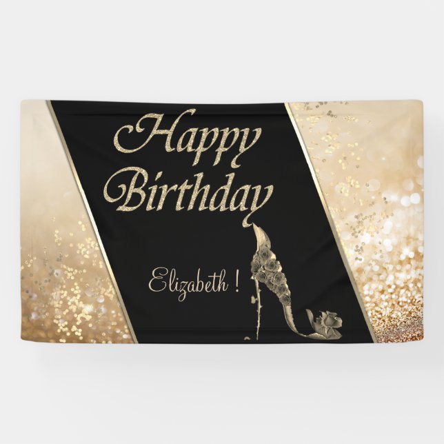 Eleganter moderner Bokeh,leuchtend,Blume High Heel Banner (Horizontal)