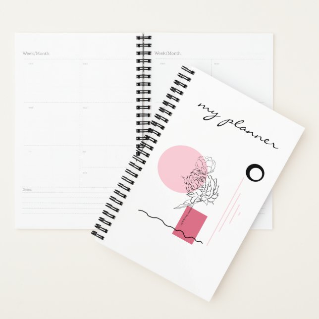 Eleganter Moderner Chic Einfaches Abstraktes Rosa Planer (Anzeige)