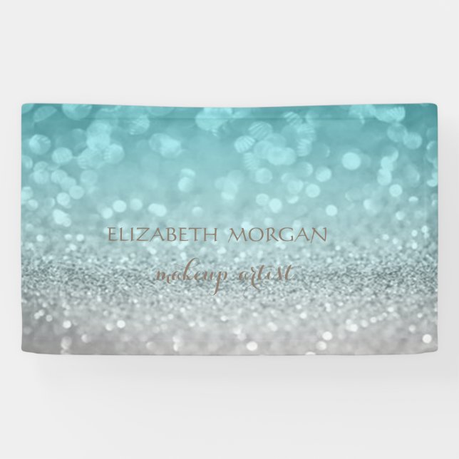 Eleganter moderner Chic Glamour Glittery Bokeh Banner (Horizontal)