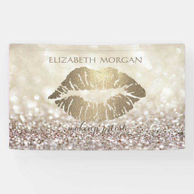 Eleganter moderner Chic Glamour Glittery Bokeh,Lip Banner (Horizontal)
