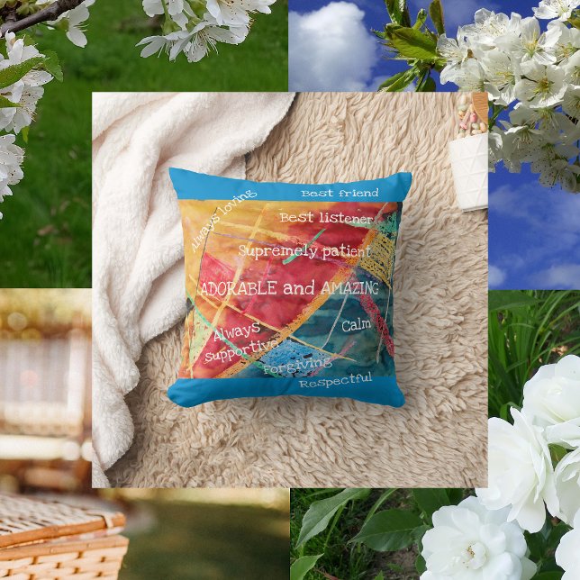 Eleganter Moderner Chic Große Mutter Adorable Phan Kissen (To an Adorable and Amazing Mother on Mother's Day! Elegant pillow with an amazing mother's qualities)