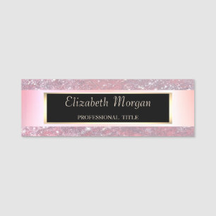 Eleganter, moderner Chic, Rahmen, Streifen, Glitte Namensschild