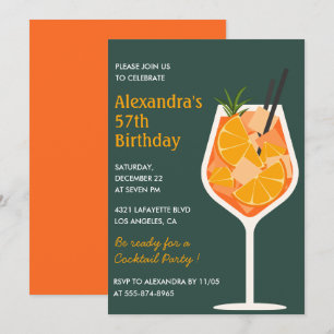 Eleganter moderner Cocktail 57. Geburtstagseinladu Einladung