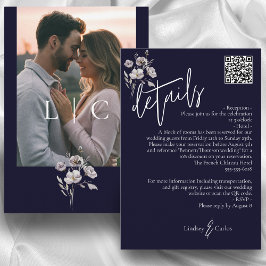 Eleganter moderner dunkler Marinesoldaten QR-Code Begleitkarte