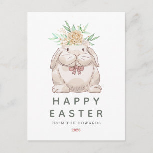 Eleganter moderner einfacher Blumenhase Frohe Os Feiertagspostkarte