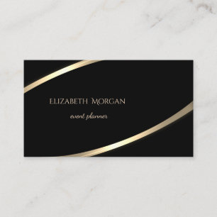Eleganter, moderner einfacher Schwarz-Gold-Streife Visitenkarte