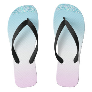 Eleganter Moderner, farbenfroher Gradient Glitzer Flip Flops