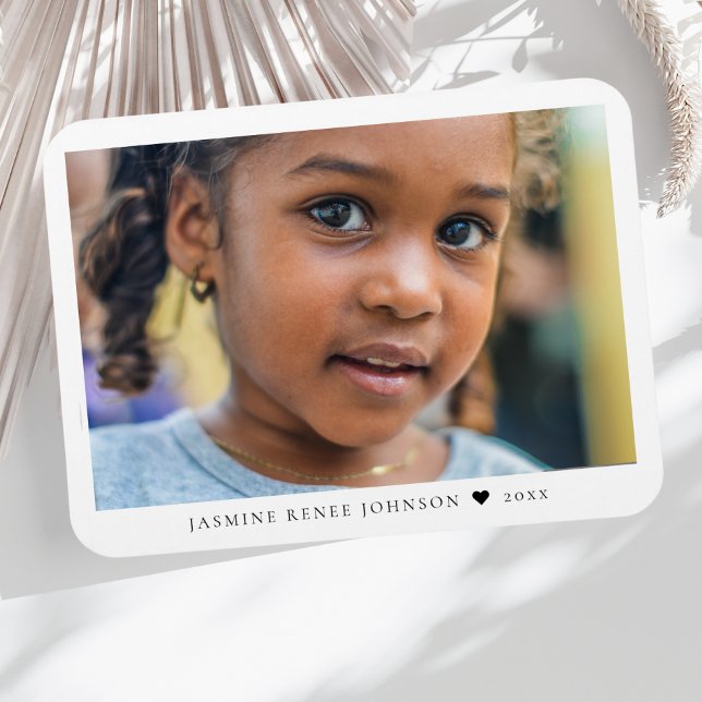Eleganter moderner Foto-Name Magnet (Custom Photo Magnet)