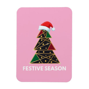Eleganter moderner geometrischer Weihnachtsbaum Magnet
