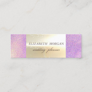 Eleganter moderner Glamour, Faux Gold Holografisch Mini Visitenkarte