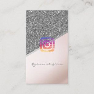 Eleganter Moderner Glitter, Instagram Social Media Visitenkarte