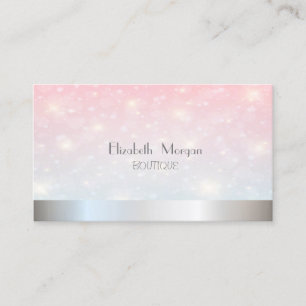 Eleganter Moderner Glitzer Bokeh ,Silver Visitenkarte