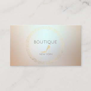 Eleganter, moderner Glitzer High Heel, Oval Frame Visitenkarte