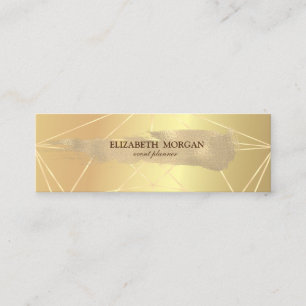 Eleganter moderner Gold-Glitter-Pinselstrich, geom Mini Visitenkarte