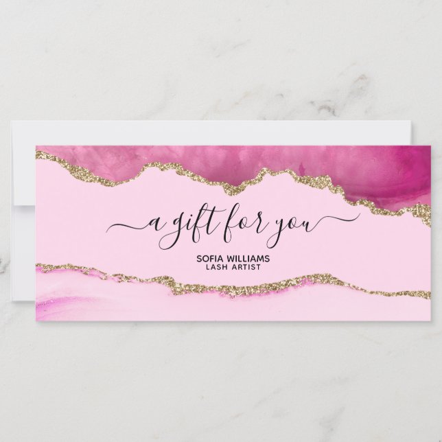 Eleganter moderner Gold Glitzer Rosa Tor (Vorderseite)