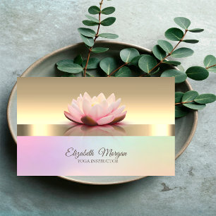 Eleganter moderner Gold-Lotus-Blumen-Yoga-Lehrer Visitenkarte