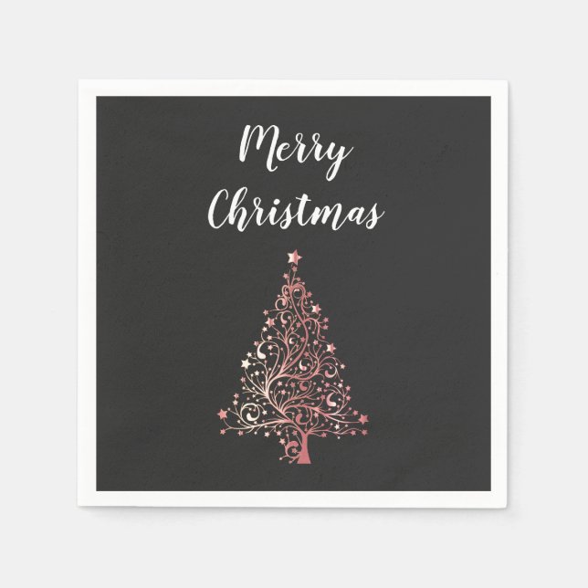 eleganter, moderner Goldbaum der Meriten-Rose Serviette (Vorderseite)