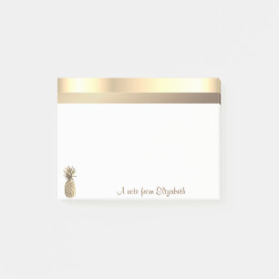 Eleganter moderner goldener Ananas - Personalisier Post-it Klebezettel