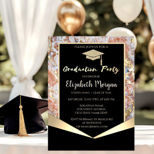 Eleganter moderner goldener Glitter-Abschlussball, Einladung