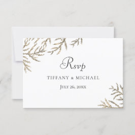 Eleganter moderner Goldener Leaf Wedding RSVP