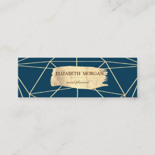 Eleganter Moderner Goldener Pinselstrich Geometris Mini Visitenkarte
