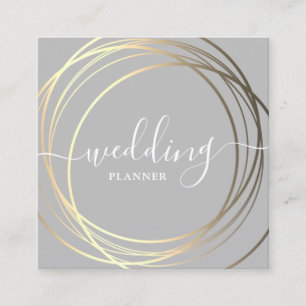 Eleganter moderner Goldhochzeitplaner Quadratische Visitenkarte