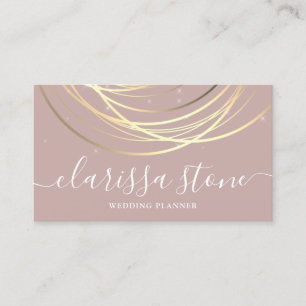 Eleganter moderner Goldhochzeitplaner Visitenkarte