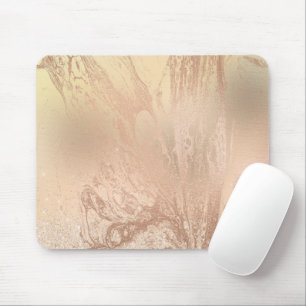 Eleganter, moderner Goldmarmor-Glitzer aus Kupferg Mousepad