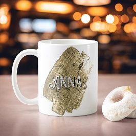 Eleganter moderner Goldname Kaffeetasse