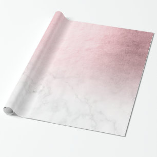 Eleganter, moderner Gradient Rose, weißer Marmor Geschenkpapier
