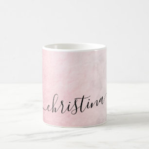 Eleganter, moderner Gradient Rose, weißer Marmor Kaffeetasse