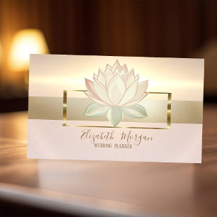 Eleganter moderner handgezeichneter Lotus-Goldrahm Visitenkarte
