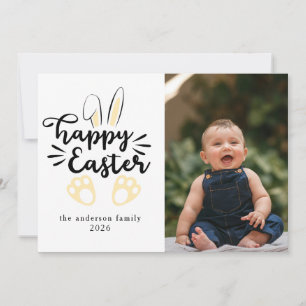 Eleganter moderner Hase Frohe Ostern Foto Feiertagskarte