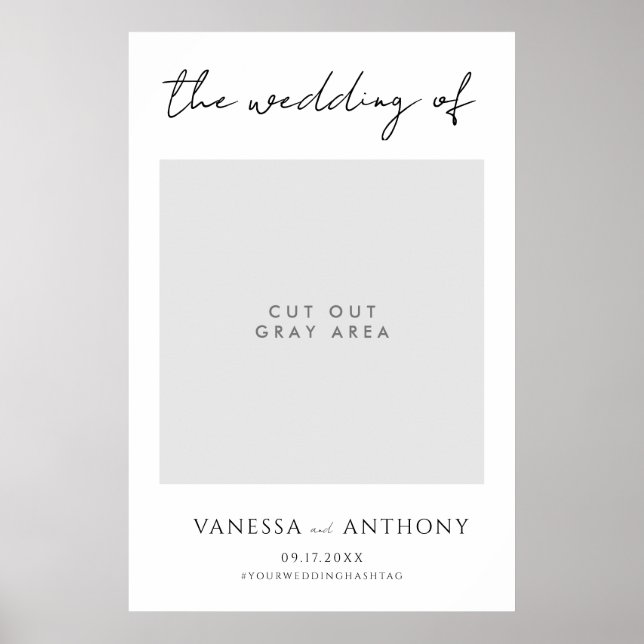 Eleganter moderner Hochzeitstil-Foto Selfie Frame Poster (Vorne)