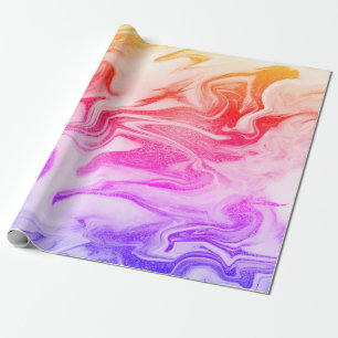 Eleganter, moderner holografischer Marmor Geschenkpapier