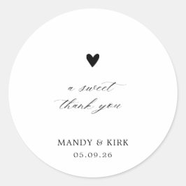 Eleganter moderner Kalligrafie-Hochzeitsgeschenk-A Runder Aufkleber