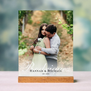 Eleganter moderner kalligrafischer Name Hochzeit Acrylschild