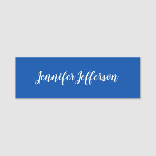 Eleganter, moderner Kalligraphiename Beruflich Blu Namensschild