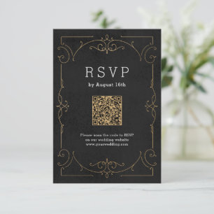 Eleganter, moderner Klassiker für Hochzeit im Jahr RSVP Karte