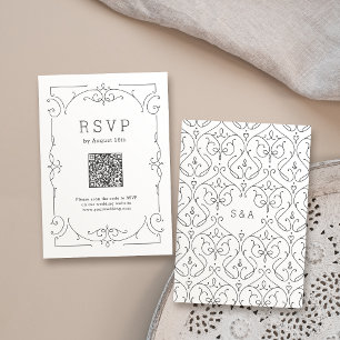 Eleganter, moderner Klassiker für Hochzeit im Jahr RSVP Karte