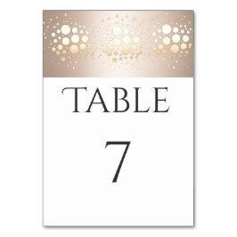 Eleganter moderner Konfetti aus Gold/Bronze Tischnummer