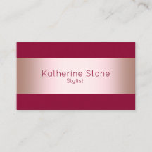 Eleganter moderner Küken-Rose Gold & Bordeaux-Stre