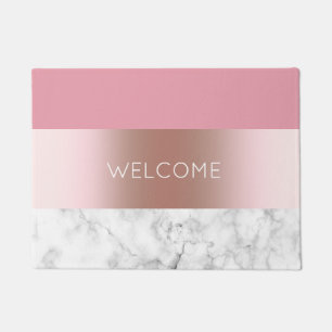 Eleganter, moderner Küken-Rose-Goldmarmor Fußmatte