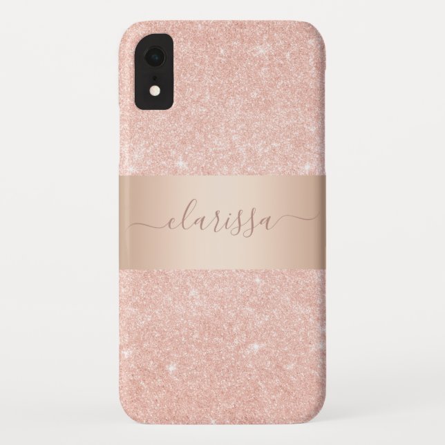 Eleganter moderner Kupfergold-Glitzer aus Rose Case-Mate iPhone Hülle (Rückseite)