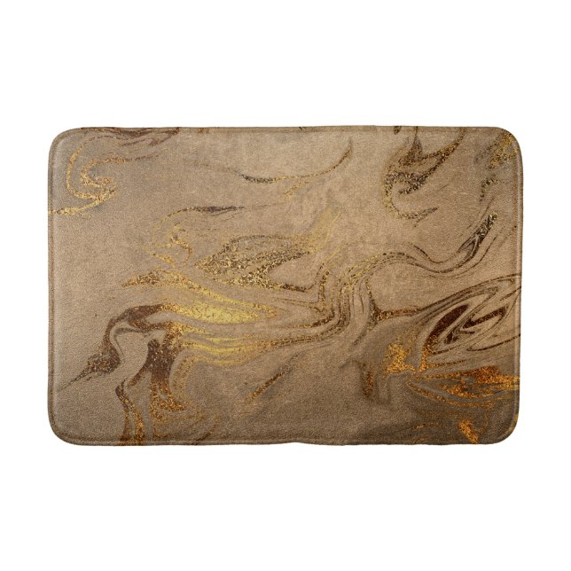 Eleganter moderner Kupfergold-Marmor Badematte (Vorderseite)