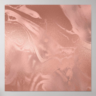 Eleganter, moderner Kupfergold-Marmor der Rose Poster