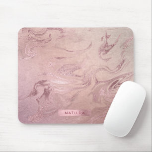 Eleganter, moderner Kupferstich mit goldfarbenem M Mousepad