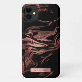 Eleganter, moderner Kupferstich-Rose-Goldgold-Marm Case-Mate iPhone Hülle