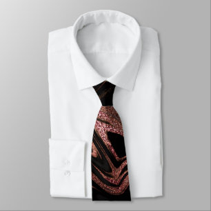Eleganter, moderner Kupferstich-Rose-Goldgold-Marm Krawatte